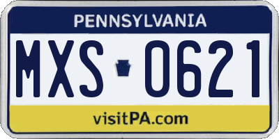 PA license plate MXS0621