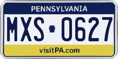 PA license plate MXS0627
