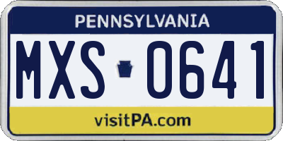 PA license plate MXS0641