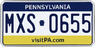 PA license plate MXS0655