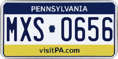 PA license plate MXS0656