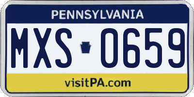 PA license plate MXS0659