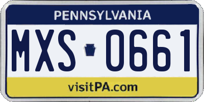 PA license plate MXS0661