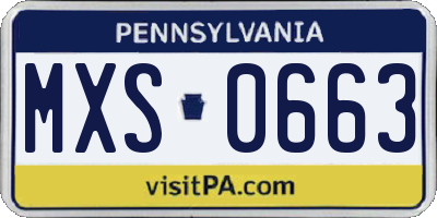 PA license plate MXS0663