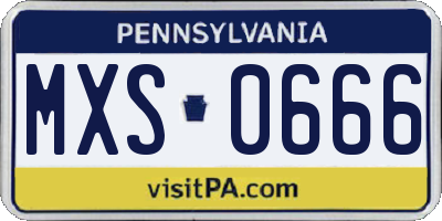 PA license plate MXS0666