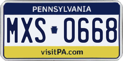 PA license plate MXS0668