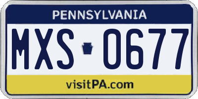 PA license plate MXS0677