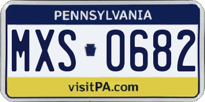 PA license plate MXS0682