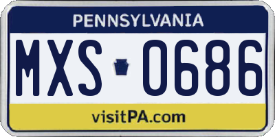 PA license plate MXS0686