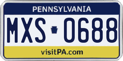 PA license plate MXS0688