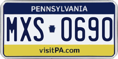 PA license plate MXS0690