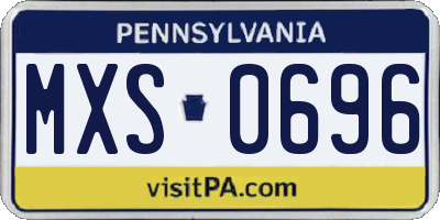PA license plate MXS0696