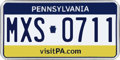 PA license plate MXS0711