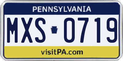 PA license plate MXS0719
