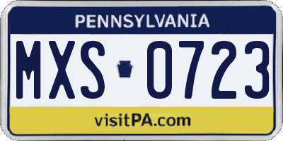 PA license plate MXS0723