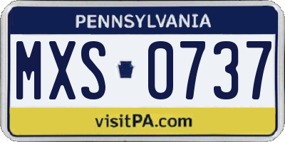 PA license plate MXS0737