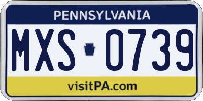 PA license plate MXS0739