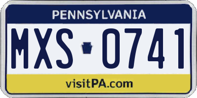PA license plate MXS0741