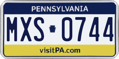 PA license plate MXS0744