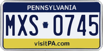 PA license plate MXS0745