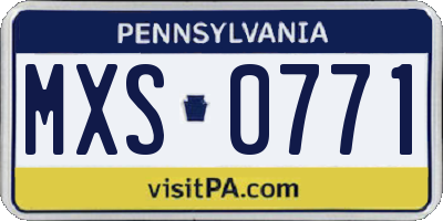 PA license plate MXS0771