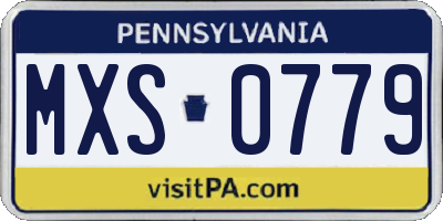 PA license plate MXS0779