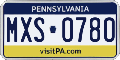 PA license plate MXS0780