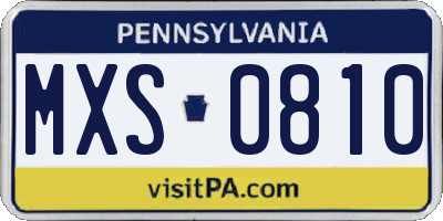 PA license plate MXS0810