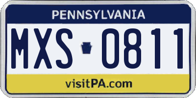 PA license plate MXS0811