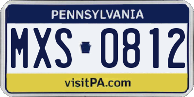 PA license plate MXS0812