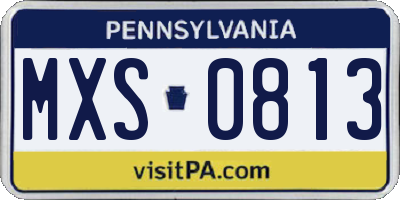 PA license plate MXS0813