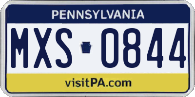 PA license plate MXS0844