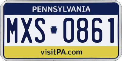 PA license plate MXS0861
