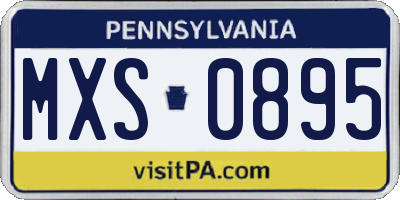 PA license plate MXS0895