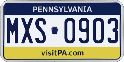 PA license plate MXS0903