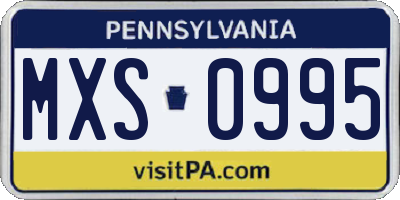 PA license plate MXS0995