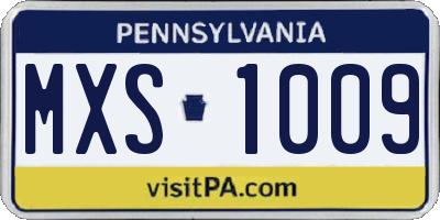 PA license plate MXS1009