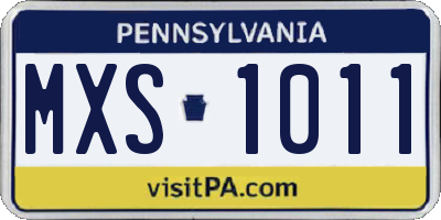 PA license plate MXS1011