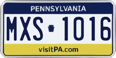 PA license plate MXS1016