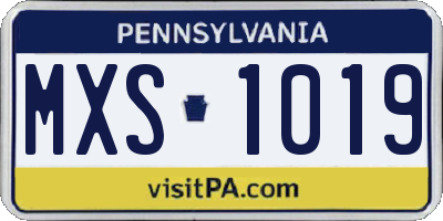 PA license plate MXS1019