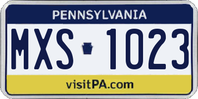 PA license plate MXS1023