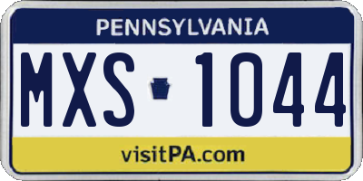 PA license plate MXS1044