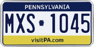 PA license plate MXS1045