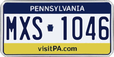 PA license plate MXS1046