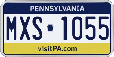 PA license plate MXS1055