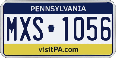 PA license plate MXS1056