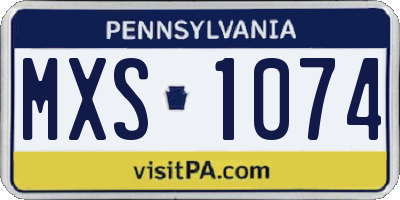PA license plate MXS1074