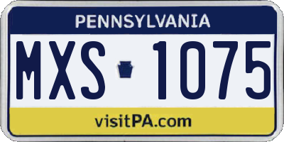 PA license plate MXS1075