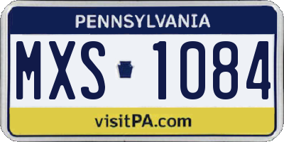 PA license plate MXS1084