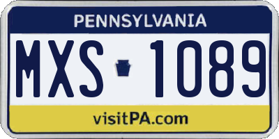 PA license plate MXS1089